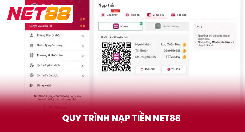 Quy Trình Nạp Tiền NET88